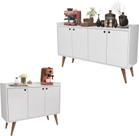 Kit buffet dallas branco e wood branco Kit buffet dallas branco e wood branco