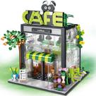 Kit Building Block Coffee Shop City com teto aberto e luzes Kit Building Block Coffee Shop City com teto aberto e luzes