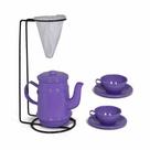 Kit Bule Com Suporte Para Coador + Mini Xícaras - Lilás