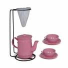 Kit Bule Com Suporte Para Coador + Mini Xícaras - Rosa