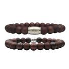 Kit C/02 Pulseiras de Bolinha Masculina Vermelha Tambor Brilhante