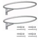 Kit c/ 02 suporte de parede reforçado para bolas suíças branco-completo Kit c/ 02 suporte de parede reforçado para bolas suíças branco-completo
