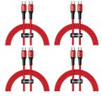Kit c/ 04 Cabo Usb Tipo C Baseus 1 M Led Carregamento Rápido