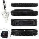 Kit C/04 Pulseiras Masculina Cruz All Black + Colar Ajustável Ponta de Flecha