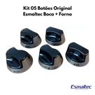 Kit C/ 05 Botões Original P/ Fogão Esmaltec Boca + Forno