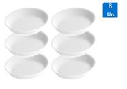 Kit c/ 08 Assadeiras Opaline Marinex 2 litros Redonda Branco Kit c/ 08 Assadeiras Opaline Marinex 2 litros Redonda Branco