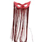 Kit C 1 Cortina 1 Máscara Grande Vermelho Plástico Carnaval