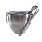 Kit c/ 10 Balde Gelo 1 litro + 10 Pegador pinça inox Drinks