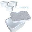 kit C/10 Caixa térmica Isopor Sorvete Doces 20,5x12,5cm