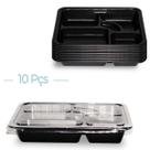 Kit C/10 Embalagem Descartável Obentô Para Sushi C/ Tampa