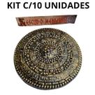 Kit C/10 ESCUDO MEDIEVAL DOURADO BRINQUEDO FESTA COSPLAY