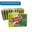 Kit C/10 Esponjas Scotch Brite De Limpeza Dupla Face 3m Bucha Lava Louça Panela Cozinha Multiuso
