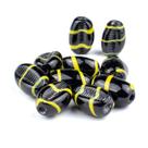 Kit c/ 10 Firmas de Búzios 22 mm Preto Amarelo Murano Guias