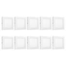 Kit c/ 10 paineis led sobrepor 18w quadrado - fortled