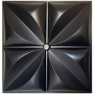 Kit C/ 10 Placas Revestimento Parede Alto Relevo Painel 3d Petalas Plus Preto (2,5mt²)