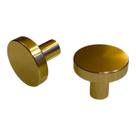 Kit c/10 Puxador Circular Gaveta Alumínio Maciço Premium Dourado RIKABUNI
