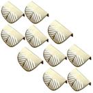 Kit c/10 Puxadores para Armários e Gavetas em Formato de Folha Dourado 6cm