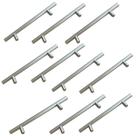 Kit c/10 Puxadores para móveis e gavetas 20 cm Estilo Minimalista Aço Inoxidável Acabamento Prata Kit c/10 Puxadores para móveis e gavetas 20 cm Estilo Minimalista Aço Inoxidável Acabamento Prata