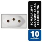 KIT C/ 10 Tomada 2P+T 20A/250V Baixa Tramontina