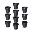 Kit c/ 10 vaso redondo rattan preto 36lt anti dengue