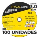 Kit c/ 100 Disco de Corte Metal 9" 230x3,0 mm Furo 22/23 mm