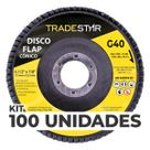 Kit C/ 100 Disco Flap Conico 4.1/2 X 7/8 Fds115-40fc Z40