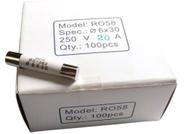 Kit C/ 100 Fusíveis Cerâmica Para Micro-ondas Ø6x30 20a 250v