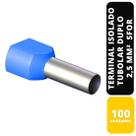 Kit C/100 TERMINAL ISOLADO TUBOLAR DUPLO AZ 2,5 MM² SFOR Kit C/100 TERMINAL ISOLADO TUBOLAR DUPLO AZ 2,5 MM² SFOR