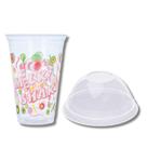 Kit c/ 100 un copo p/ milk shake 440 ml + 100 un tampa bolha s/ furo p/ copos 440,550 e 660 ml