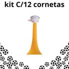 Kit C/12 Cornetas Copa Futebol Vuvuzela Apito Buzina Copa