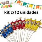 kit c/12 Espantalho palha decoração festa junina 28cm