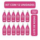 Kit c/12 loçao corporal leite de rosas tradicional 100ml