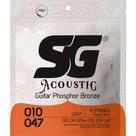 Kit c/ 12 pctes cordas bronze fosforo p/violao 0.010 - 0.047 sg 6690