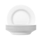 Kit c/12 Pratos Opaline Menu Fundo 23cm Vidro Branco Nadir