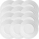 KIT C/12 Pratos Raso Roma 26cm Branco - Porto Brasil