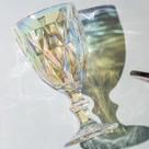 Kit c/ 12 Taça Diamante 340ML Casamento Buffet Rainbow Mesa