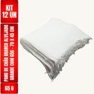 Kit C/ 12 un - Pano De Chão Branco Alvejado 70 X 45 Cm - Neves - Grande - Tipo Saco Duplo - Atacado