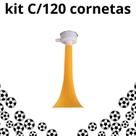 Kit C/120 Cornetas Copa Futebol Vuvuzela Apito Buzina Copa
