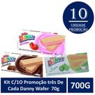 Kit C/1O três De Cada Danny Wafer 70g