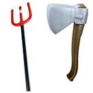 kit c/2 1 Trident trispeto fantasia halloween e 1 machado lenhador