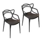 Kit c/ 2 Cadeira Resistente Allegra Masters Polipropileno Sala,Cozinha, Jantar, Empilhavel, Churrasqueira Preta