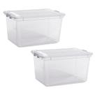 Kit c/2 Caixa Multiuso Organizadora Brinquedos 35L Plástico Kit c/2 Caixa Multiuso Organizadora Brinquedos 35L Plástico