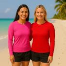 Kit c/2 Camisetas PROTEÇÃO SOLAR UV FEMININA ML Térmica Academia Corrida Yoga PLT 1021 Kit c/2 Camisetas PROTEÇÃO SOLAR UV FEMININA ML Térmica Academia Corrida Yoga PLT 1021