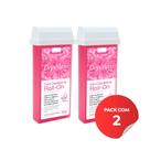 Kit c/2 Ceras Depilatória Refil Roll On Depilflax Rosa 100g