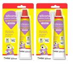Kit C/2 Cola Adesivo Silicone Acético Incolor 50g Quartzolit