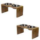Kit C/2 Comedouros Duplos Elevado Tamanho G 20cm Altura Cães Grande Porte