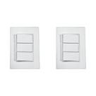 Kit C/2 - Conjunto Ilumi Vivaz Branco Com Placa 3 Simples...