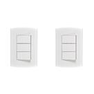 Kit C/2 - Conjunto Peesa Alfa 1507A 3 interruptores Simpl...
