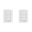 Kit C/2 - Conjunto Peesa Alfa 1507A 3 interruptores Simpl...