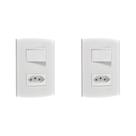 Kit C/2 - Conjunto Peesa Alfa 1543A 1 Interruptor Sim.Tomada ..